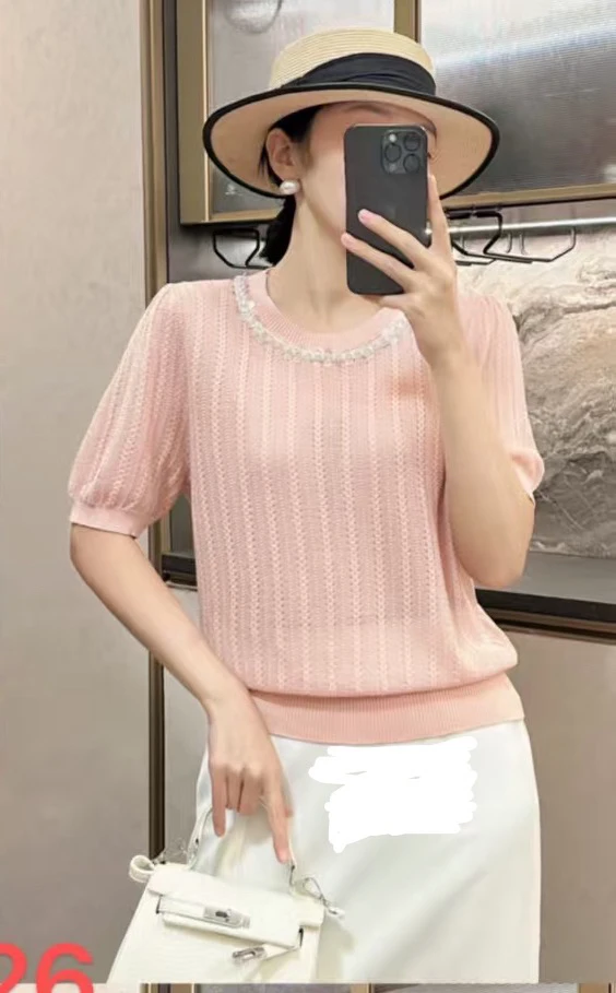 圆领套头重工串珠亮片8526