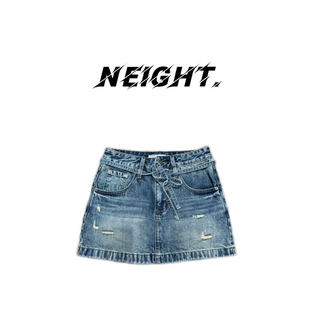 欧版设计师款宽松显瘦牛仔裙女休闲短裙57134