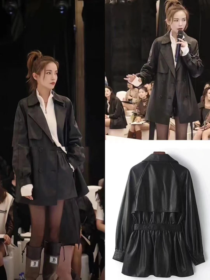 MASIENDI/玛丝恩迪风衣款皮衣45465