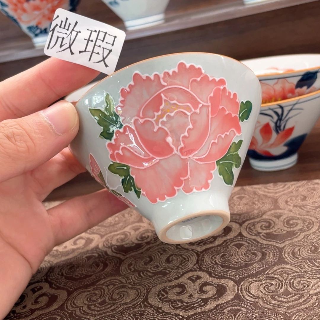 釉下手绘茶具微瑕