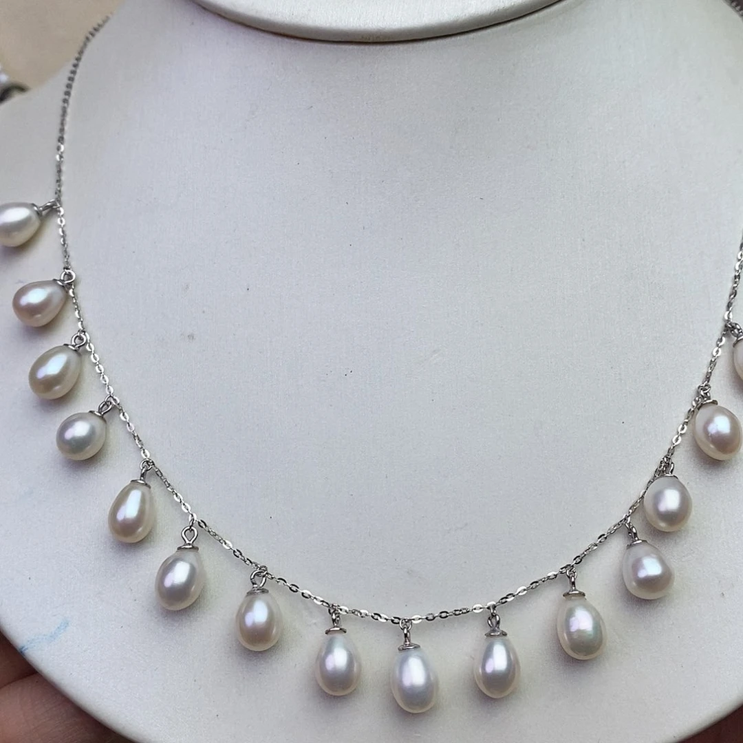 淡水珍珠颈饰银S925镶嵌