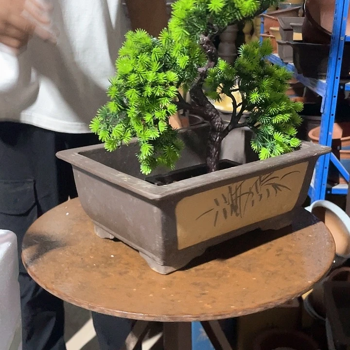 32黄色马槽花盆花盆