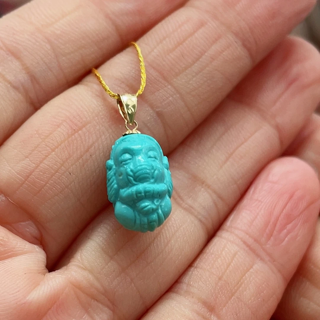 绿松石颈饰18K金镶嵌