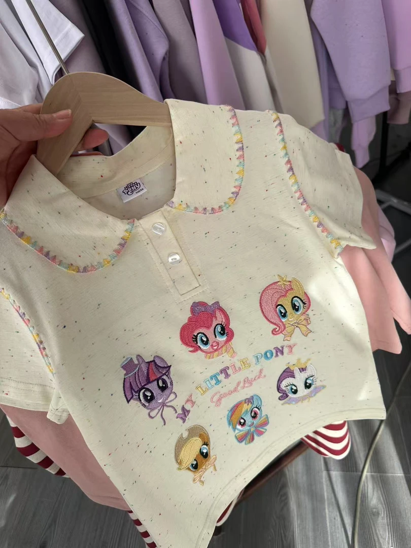 翻领全家福宝莉！2025年新款春夏款卡通韩版ins翻领宝莉T恤女童