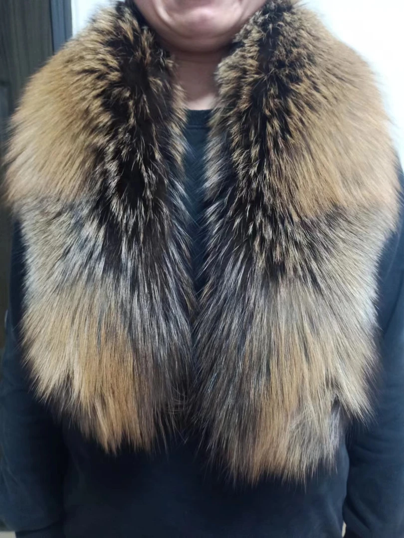 冬季时尚百搭保暖金边狐围脖