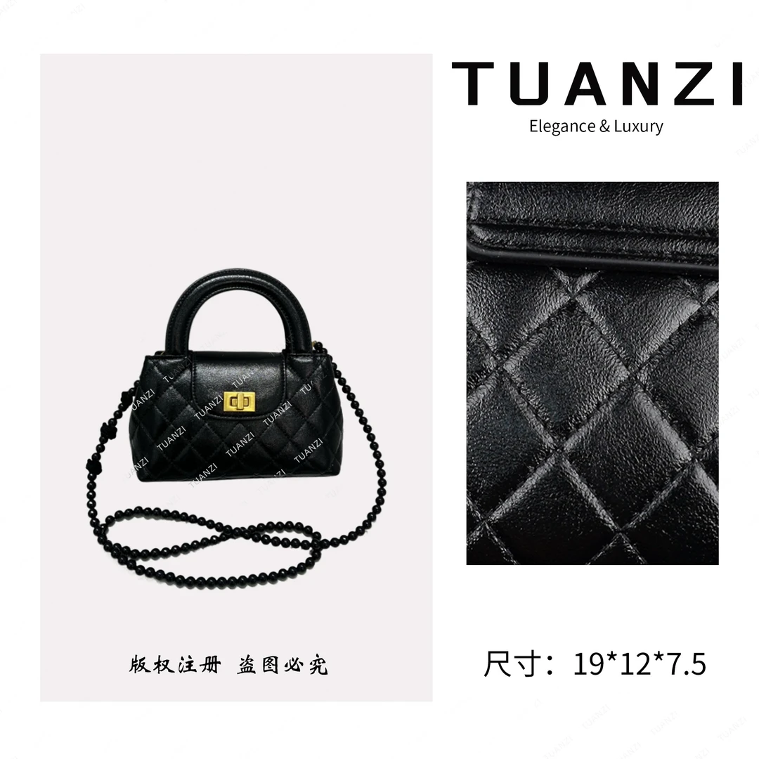 〖高端玩家〗新款经典女士轻奢时尚腋下女包 ZT-D7132-午夜黑梅