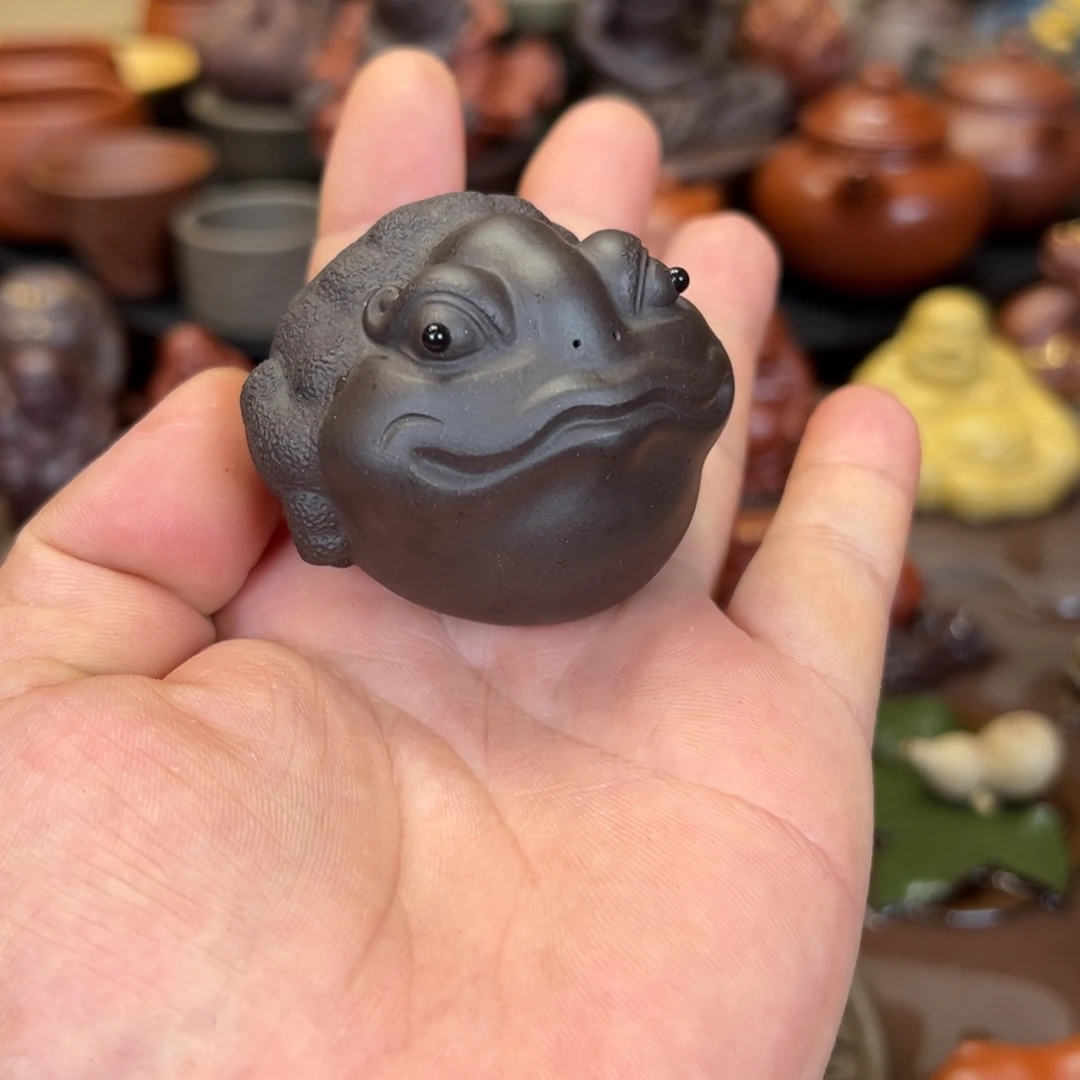 茶宠紫砂紫砂金蟾 微瑕