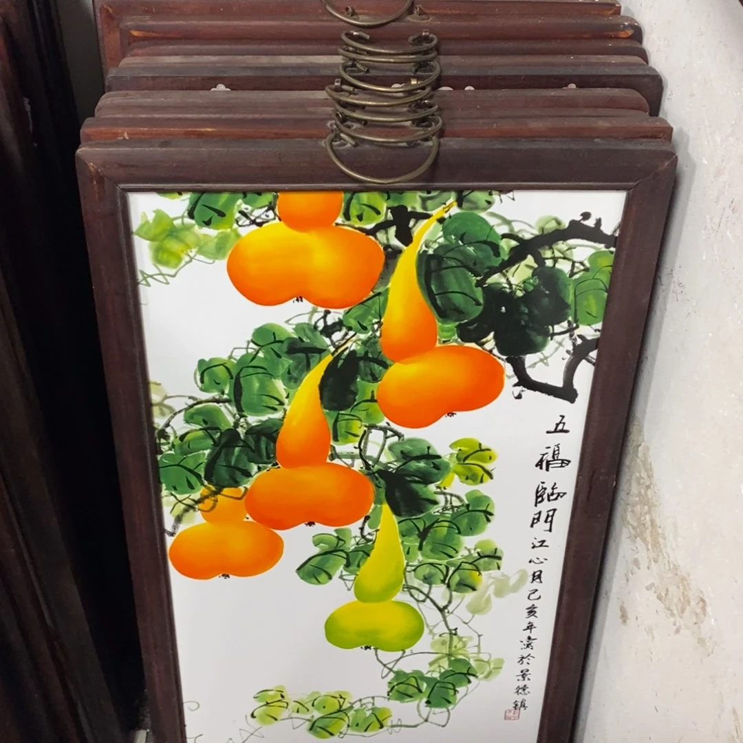 瓷86*46*1景德镇瓷板画柴窑烧制