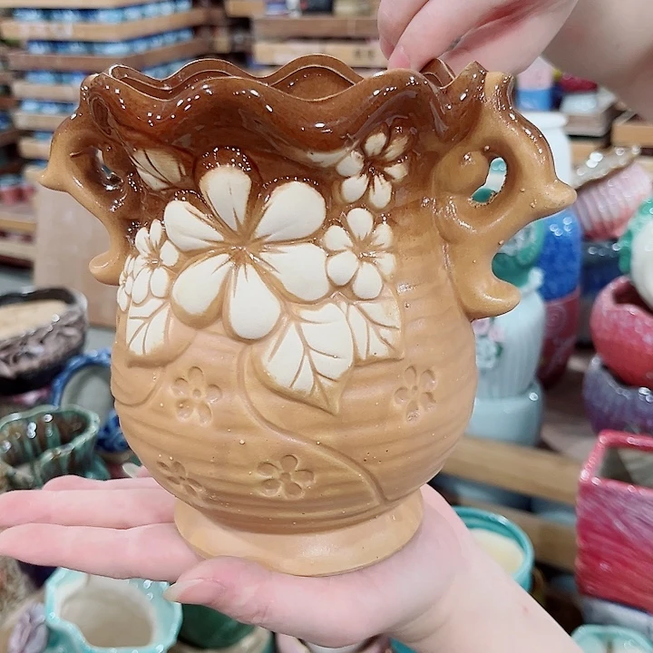 有孔.凑单10元陶瓷花盆发货！