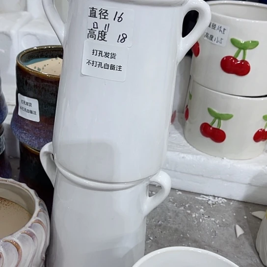 多肉绿植陶瓷花盆9.9包邮，有孔