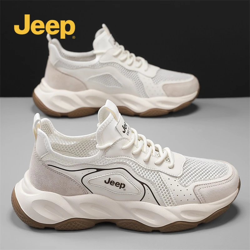jeep吉普男士秋季网面鞋轻便百搭户外鞋休闲透气运动开车男款鞋子