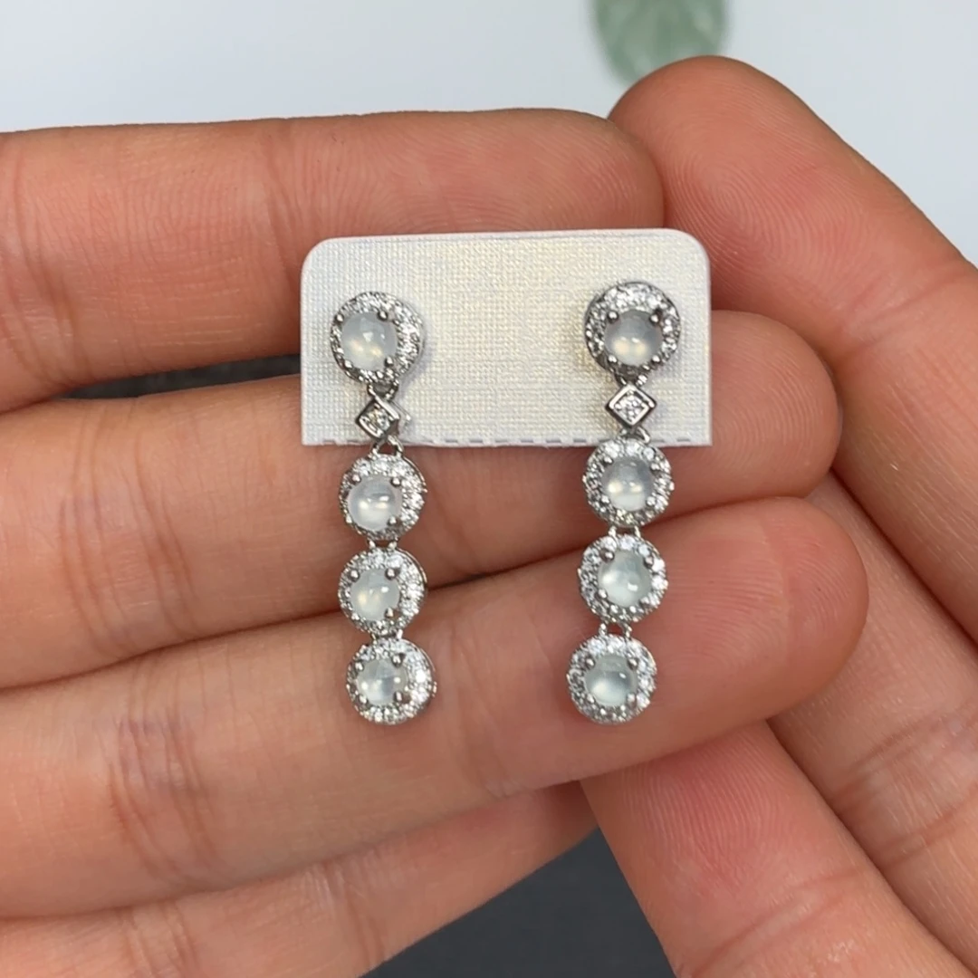 翡翠未镶嵌颈饰耳钉