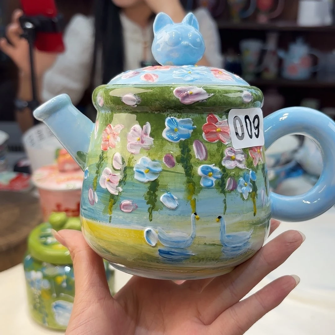 瓷片景德镇手绘高温釉下彩陶瓷茶具