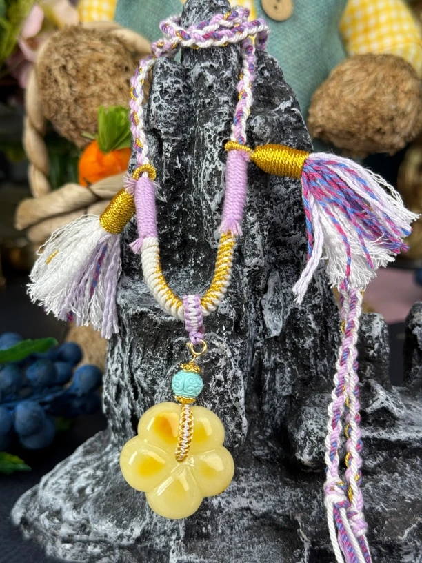 【汉韵轩珠宝】天然蜜蜡花吊坠730