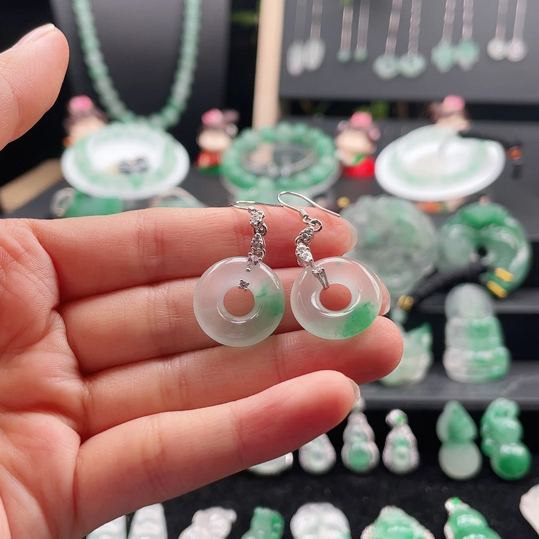 九***木石英质玉银S925镶嵌吊坠(不含链)