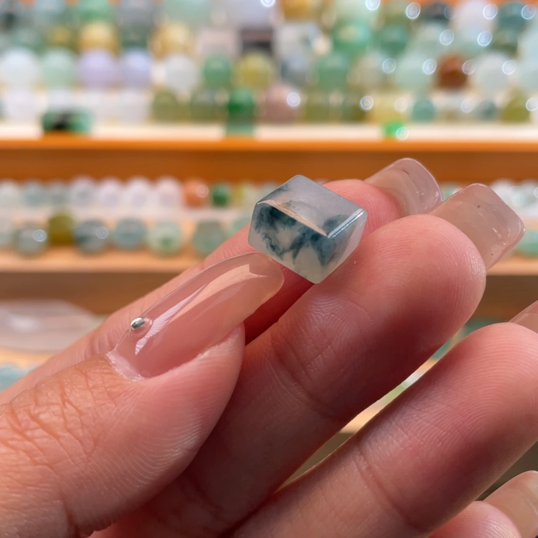 未镶嵌定制翡翠天然缅甸翡翠a货蓝花方糖