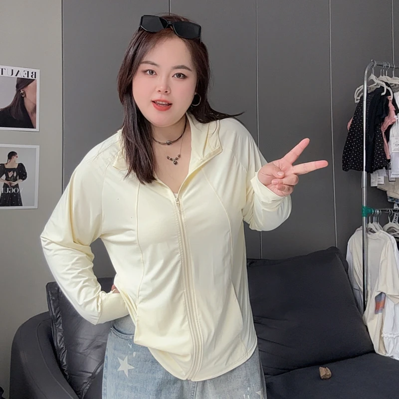 加大加宽版锦纶原纱防晒衣女透气舒适防晒服男可穿到190斤UPF80+