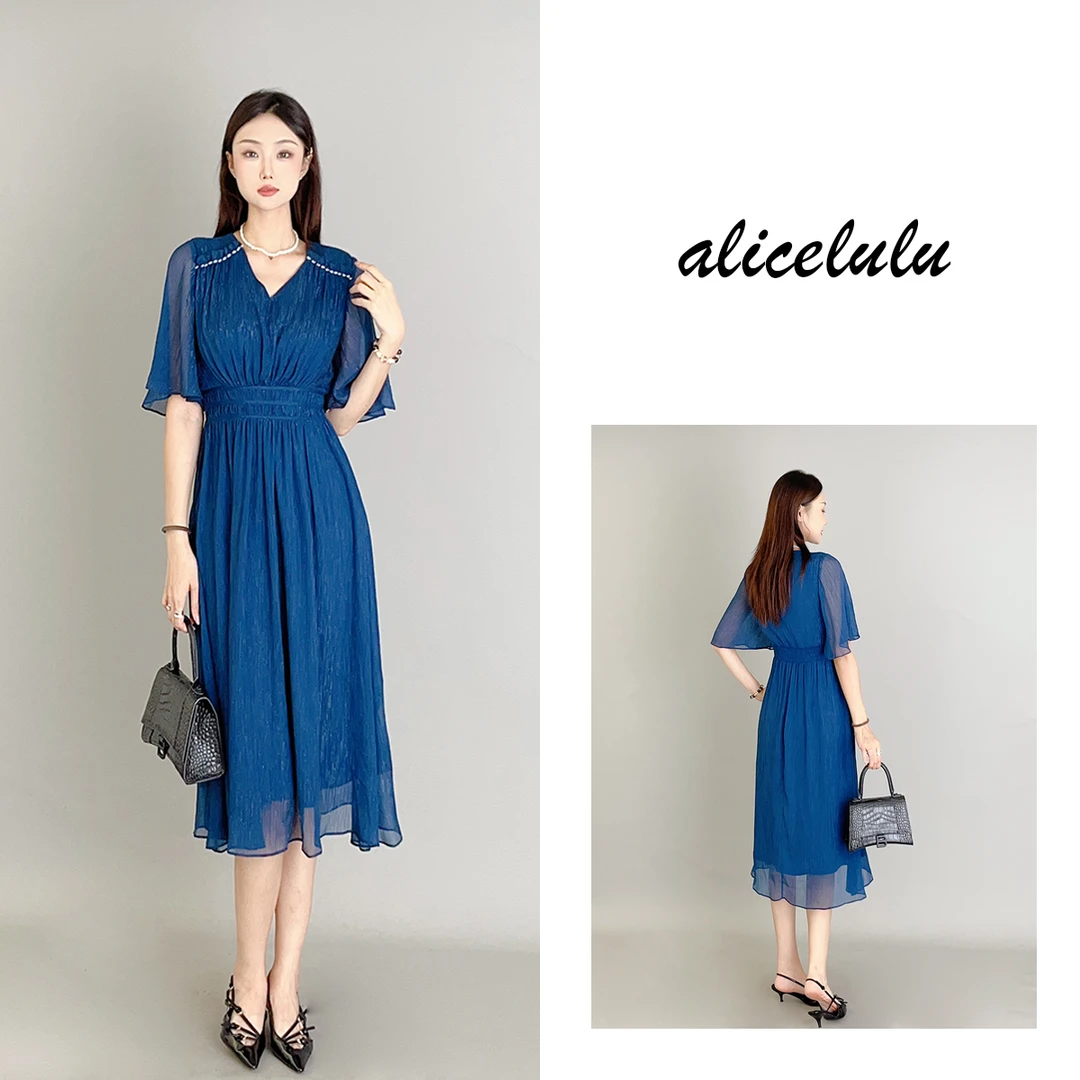 [alicelulu]“星河闪耀”连衣裙 细闪迷人 优雅褶皱 S2138707J