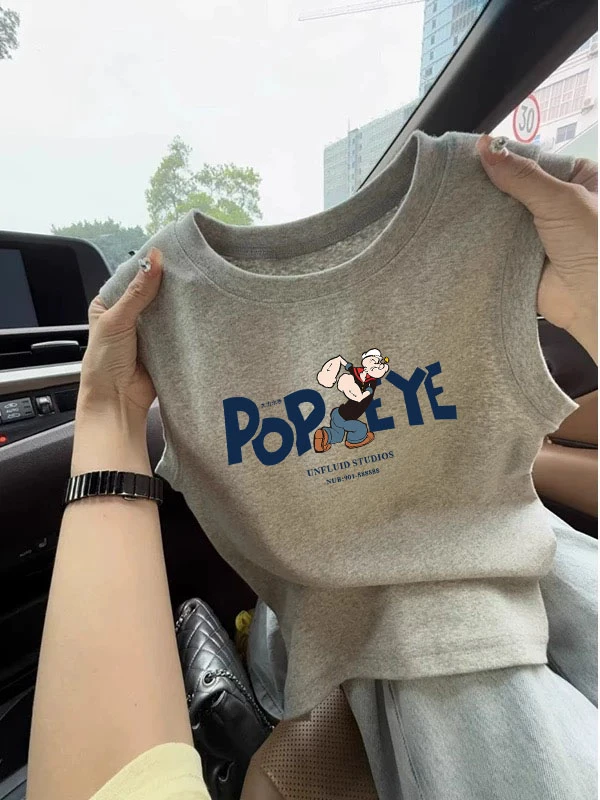 t恤女休闲夏季新款圆领显瘦遮副乳上衣无袖内搭外穿工字运动背心