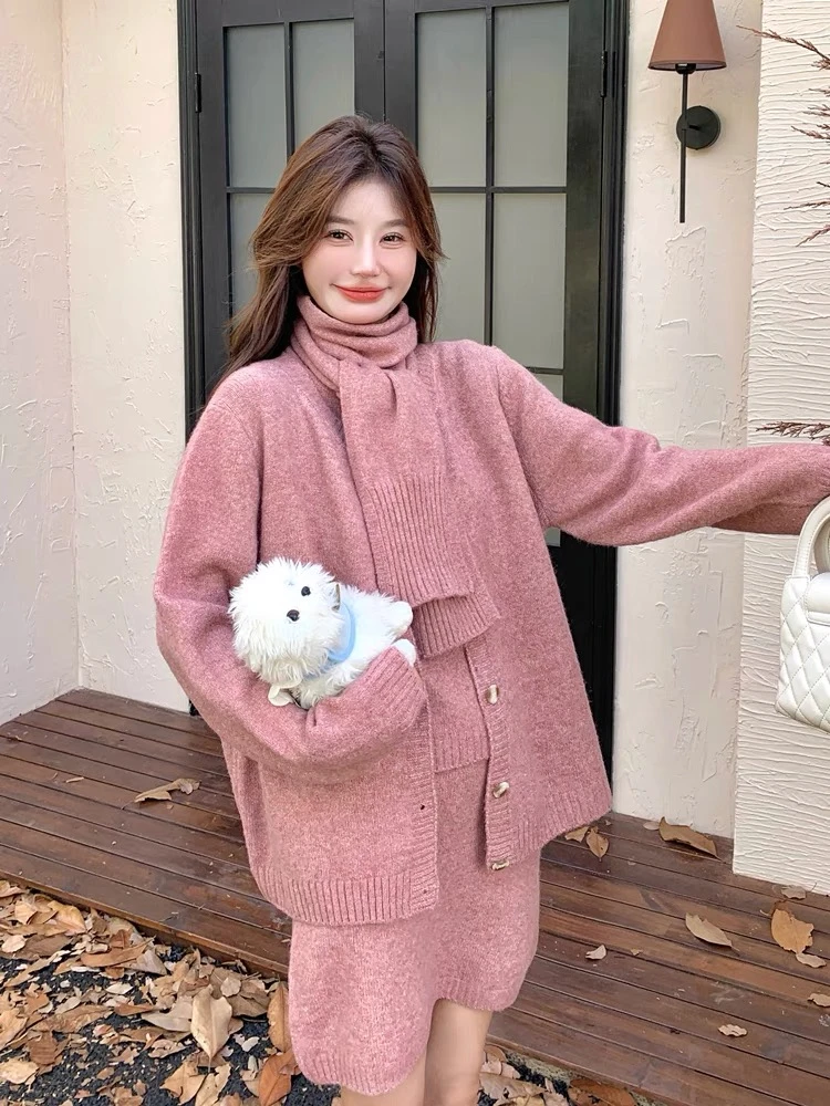 开春孤品大清仓2024秋冬新款毛衣气质套装时尚百搭两件套三件套
