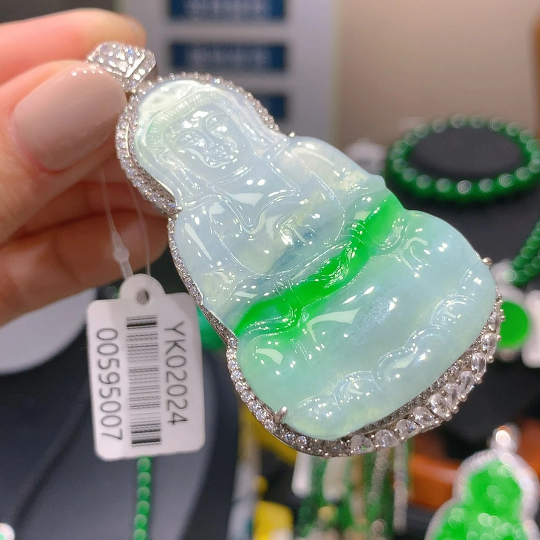 【闪购商品】颈饰银S925镶嵌翡翠3柒姐