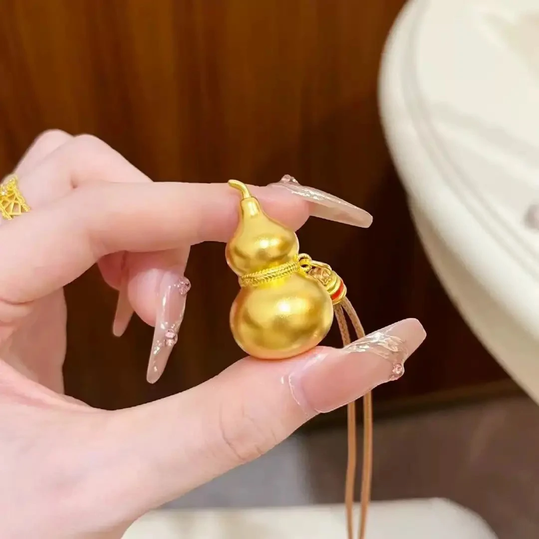 铜合金项链 金色葫芦项链 新中式复古时尚饰品