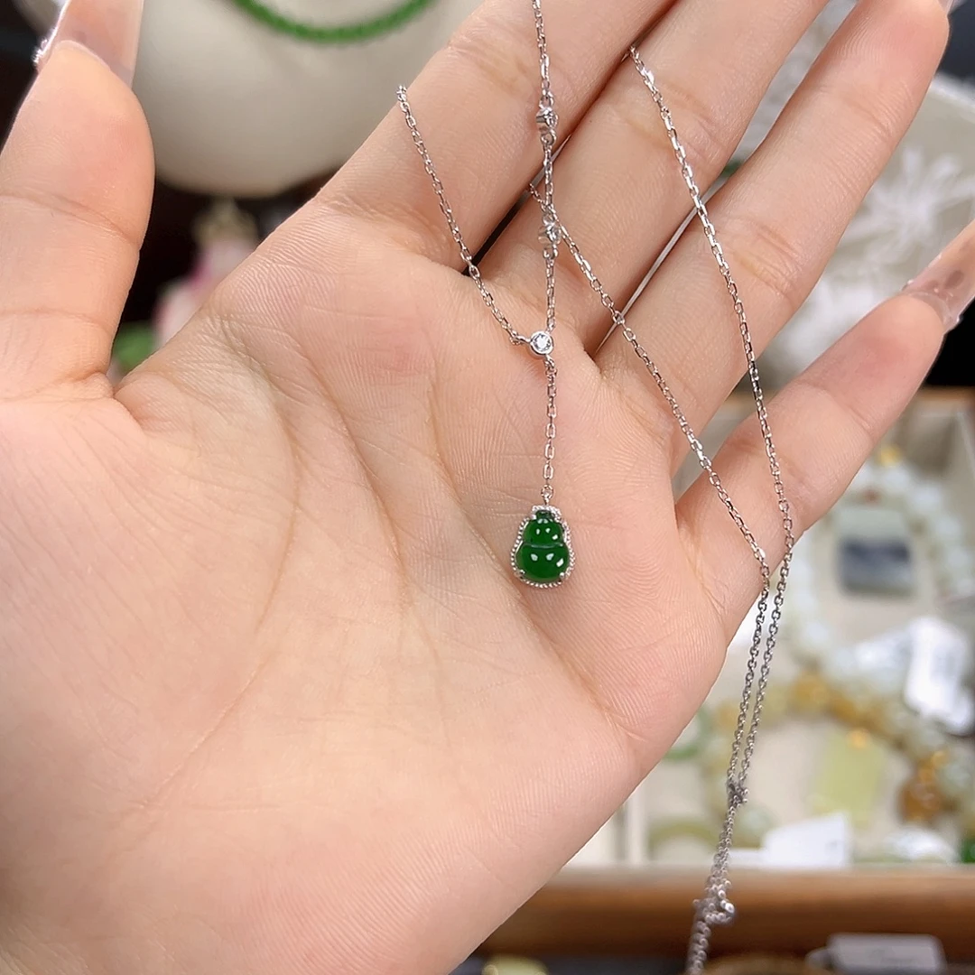 翡翠银S925镶嵌颈饰sj
