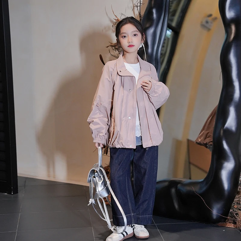 0769674女童韩版外套休闲防风衣夹克衫2025秋季新款洋气甜美上衣