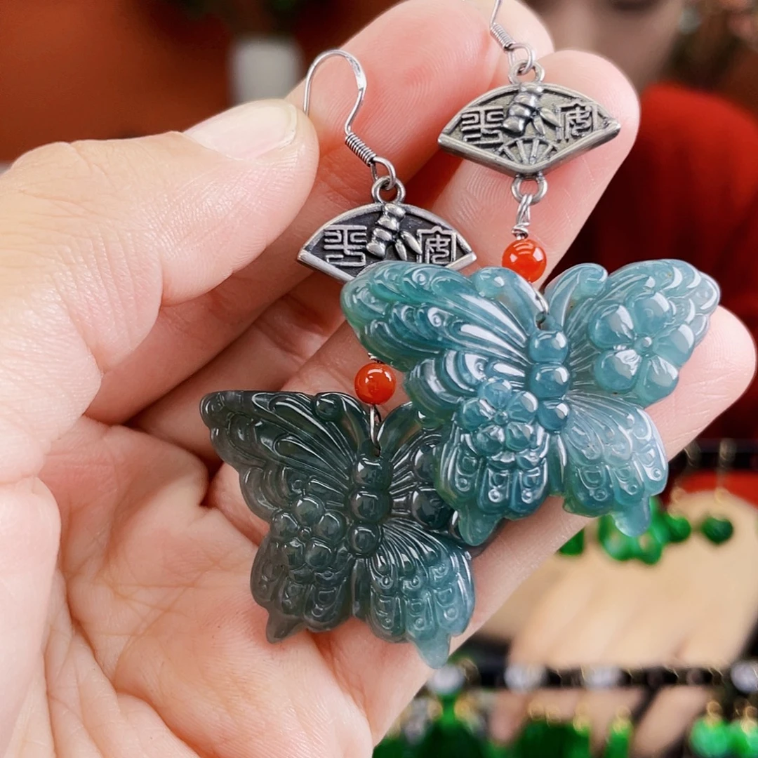 翡翠未镶嵌耳饰饰品