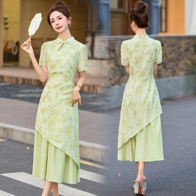 新中式国风改良旗袍连衣裙女夏2025新款日常可穿小个子年轻款裙子