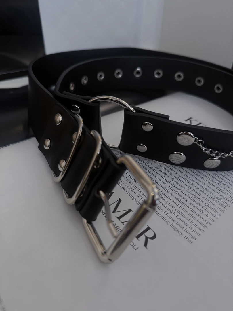 邓蕾婷【腰带】小众设计重工高级感柳钉复古气质腰带