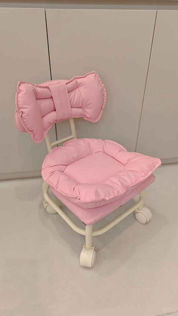 蝴蝶椅简约白凳框架结构少女粉