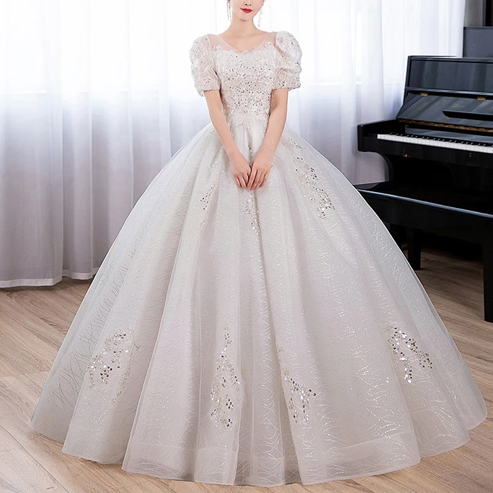 法式轻主婚纱2025新款婚礼出门纱新娘女重工奢华小个子宫廷风结婚