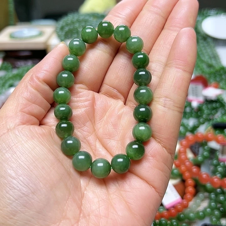 和田玉（碧玉）手链未镶嵌