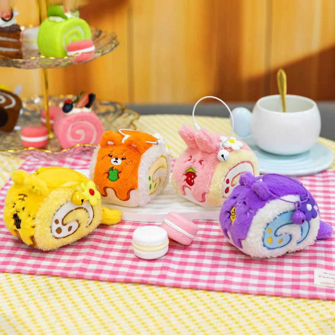 动物系列瑞士卷包包挂件毛绒玩偶美食周边小众情侣生日礼物钥匙链