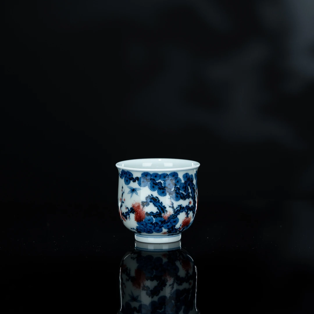 屹朴 仿明松竹梅闻香杯 85cc 景德镇瓷器