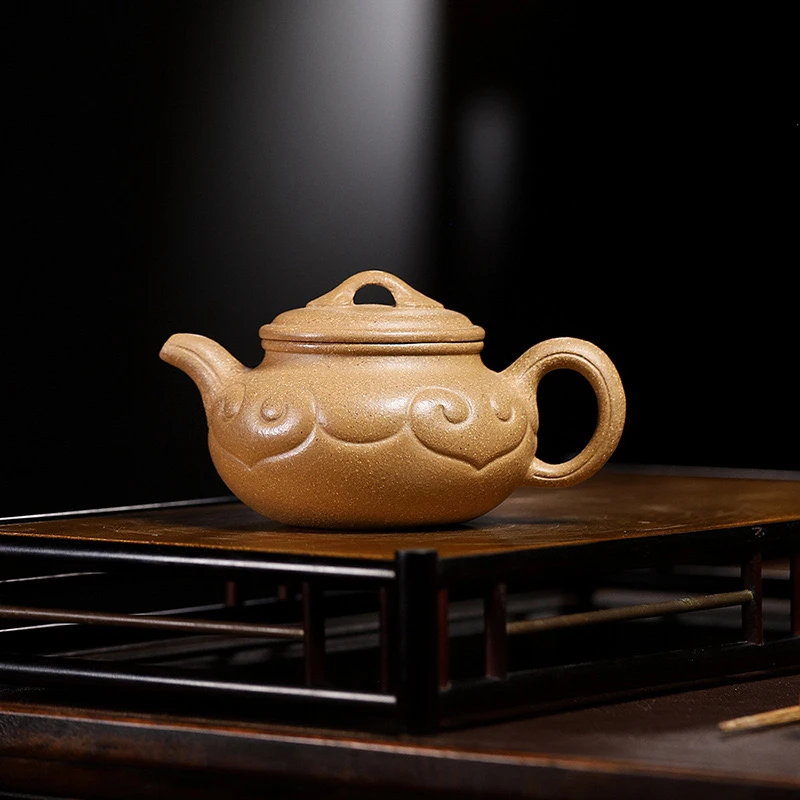 宜兴老段泥如意仿古紫砂壶