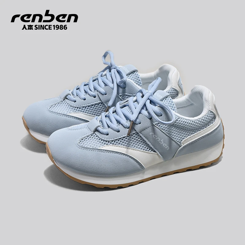 人本官方旗舰店拼色ins风耐磨平跟时尚阿甘鞋休闲鞋百搭软底潮鞋