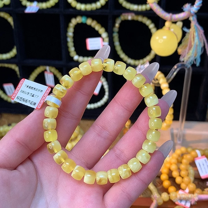 琥珀手链未镶嵌蜜蜡手串素圈