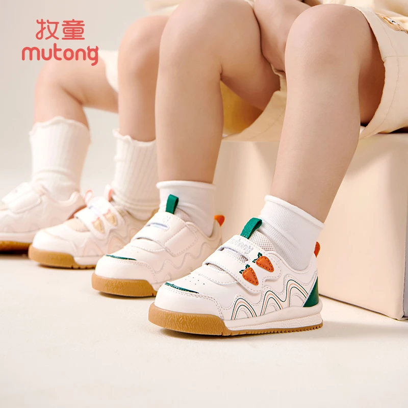 牧童2024秋季女宝学步鞋婴幼儿防滑透气学步机能鞋男童皮面稳固鞋