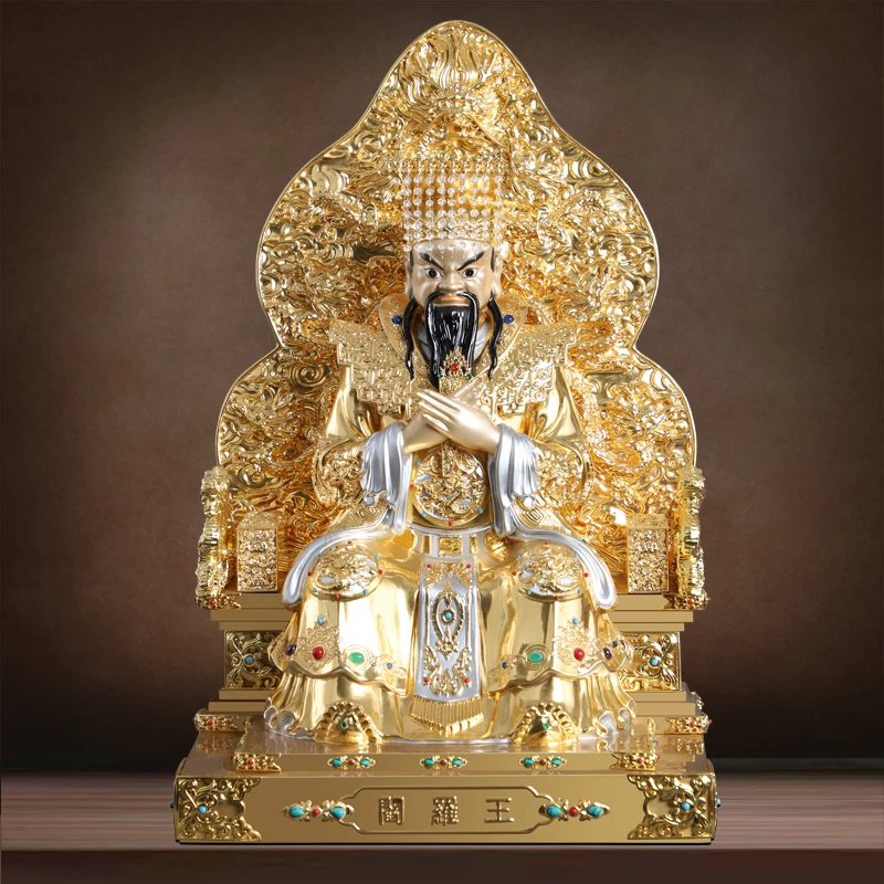 纯铜贴金阎王爷神像十殿阎王佛像家用客厅祠堂摆件铜像阎罗王天子