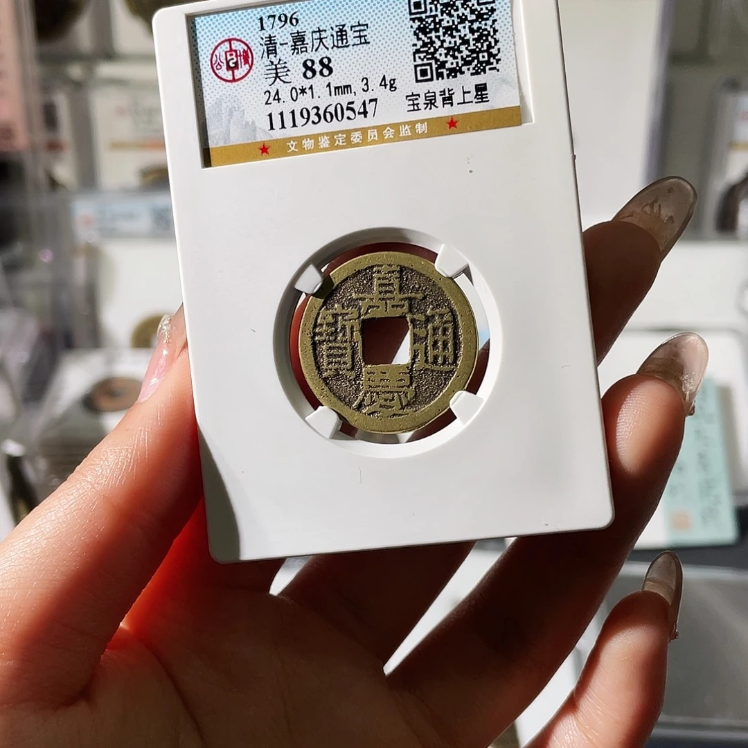 铜小莲精选，嘉庆背上星编码0547