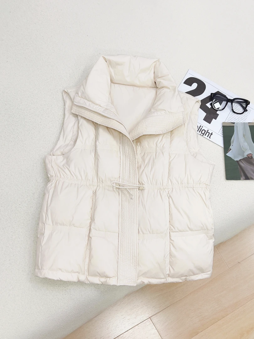 【女王洛克】90白鸭绒格子羽绒服新款韩版休闲百搭马甲上衣LK8882