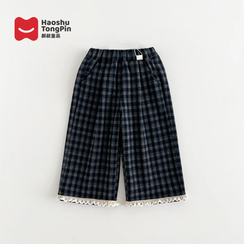 【现货】郝叔童品秋季新款2025女童时尚高货网红直筒格子裤HL53103