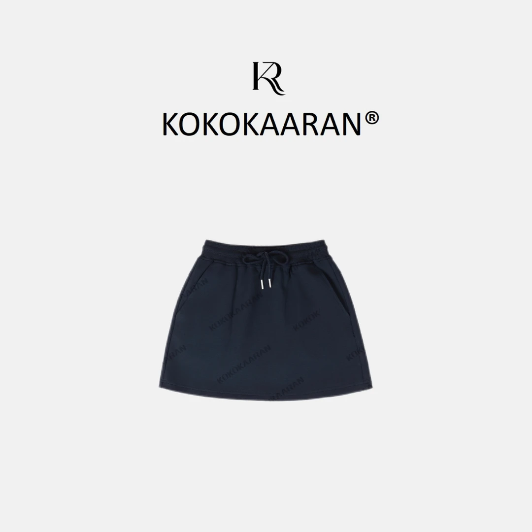 kokokaaran/可可咔伦’万能半裙‘’松紧腰简约复古绑带短裙250506