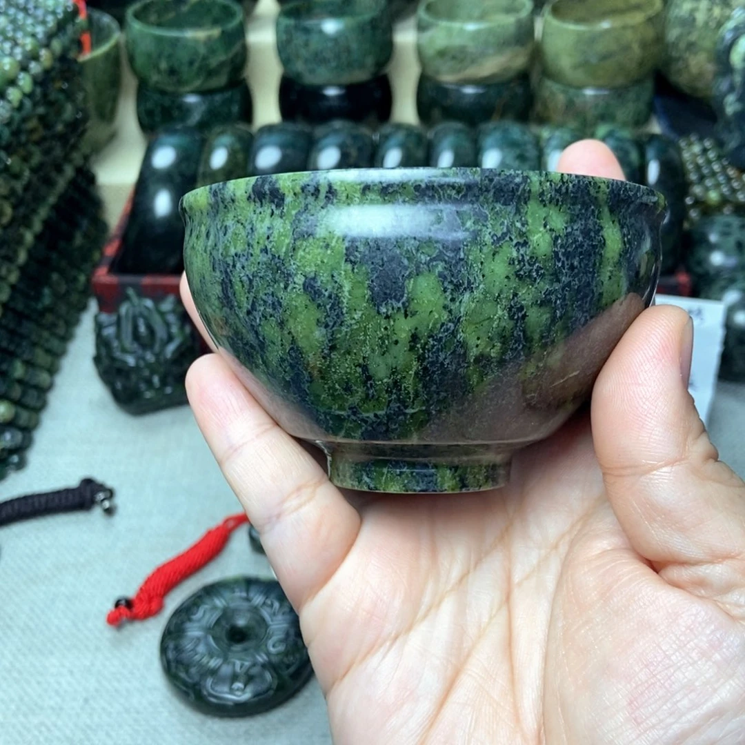 小***小蛇纹石玉未镶嵌茶盏