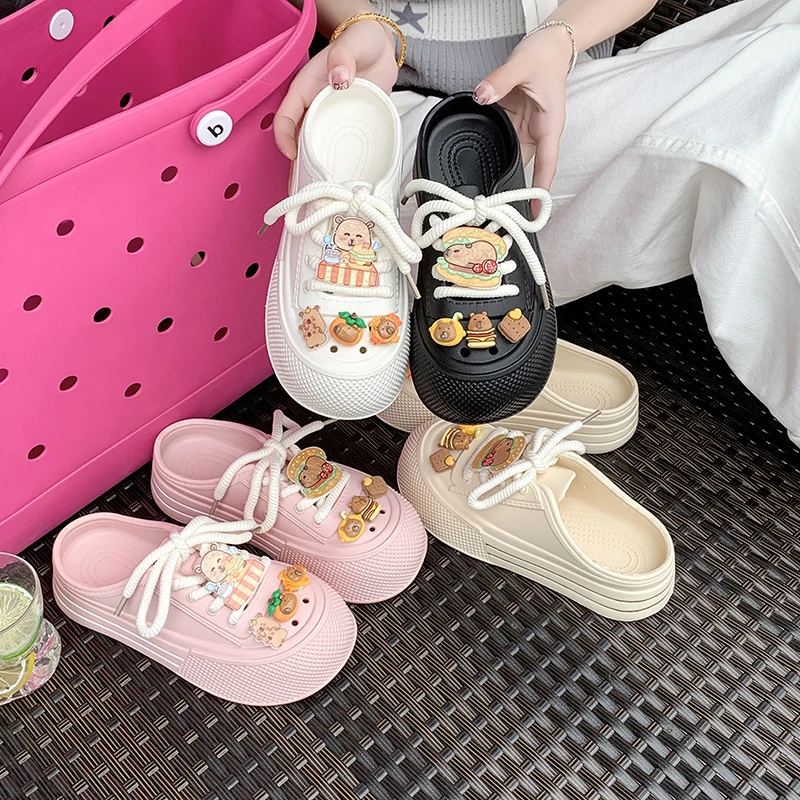 洞洞鞋女夏季新款懒人沙滩凉鞋防滑耐磨透气一脚蹬拖鞋