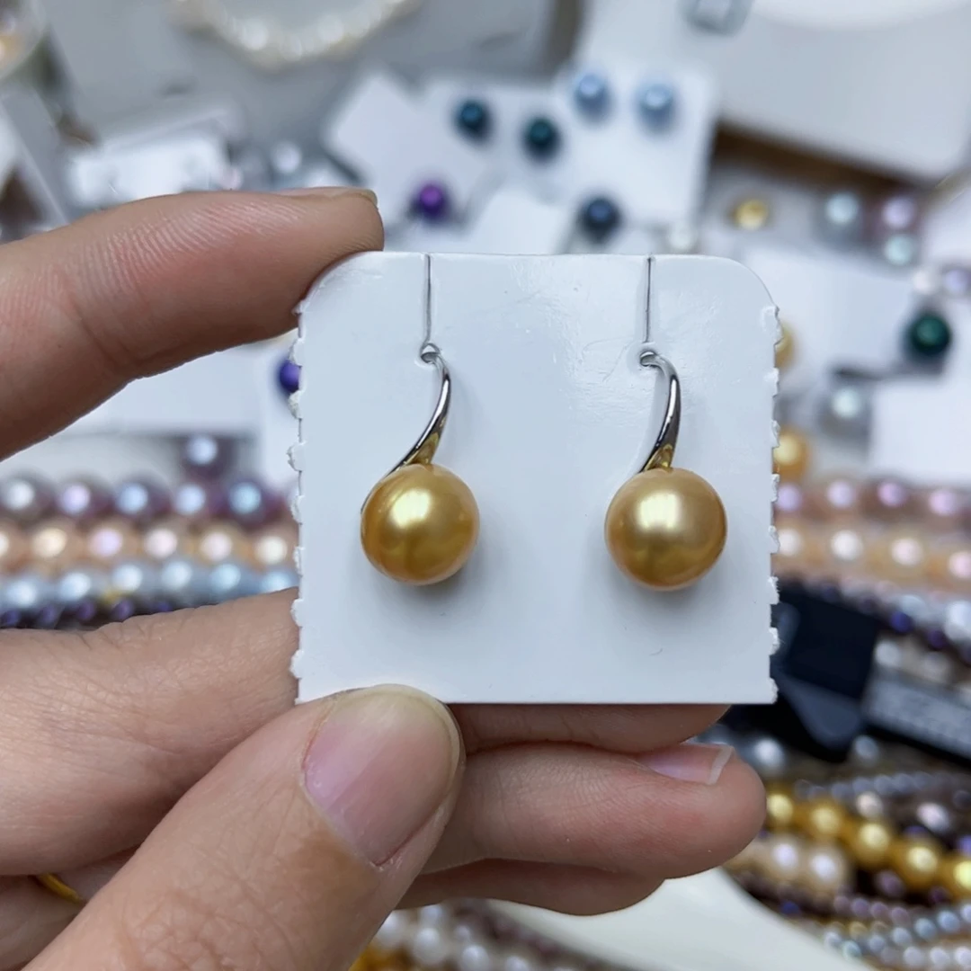 淡水珍珠耳饰银S925镶嵌