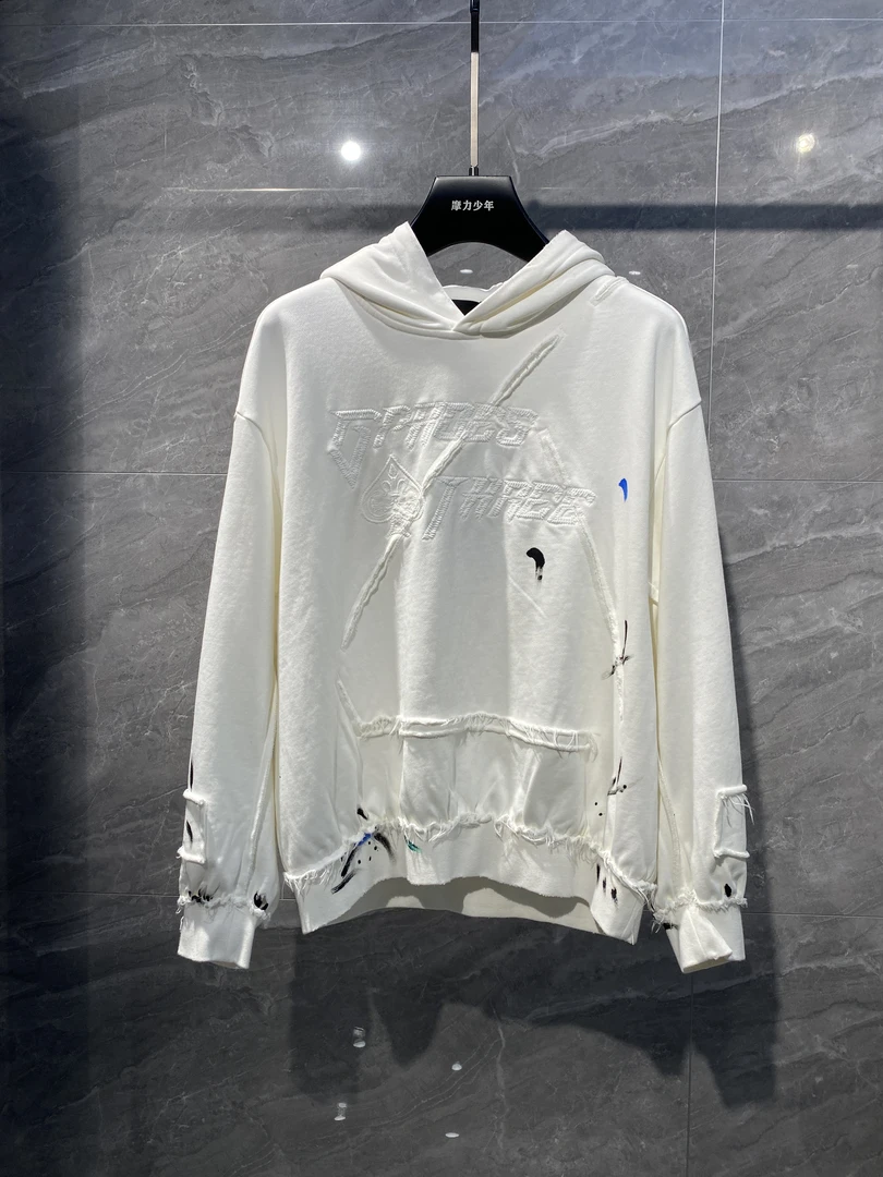 黑桃-3潮牌潮流拼接设计连帽阔版卫衣长袖25秋冬#6i5238