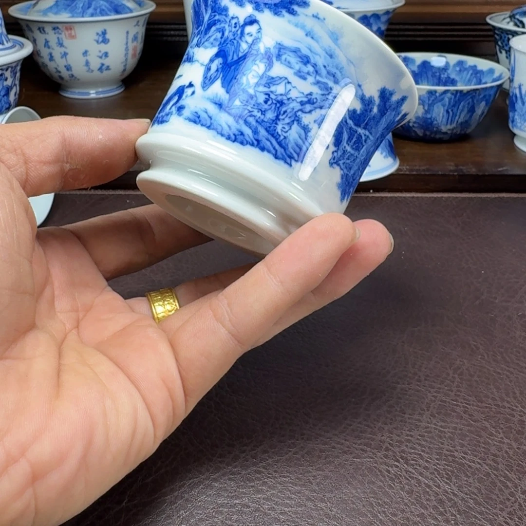 小***记瓷片当代景德镇陶瓷手绘茶具